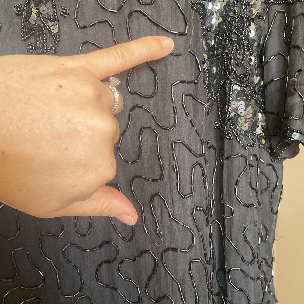 Lane Bryant Black Silk Beaded Cocktail Dress (Size 26/28) - Picture 10 of 10